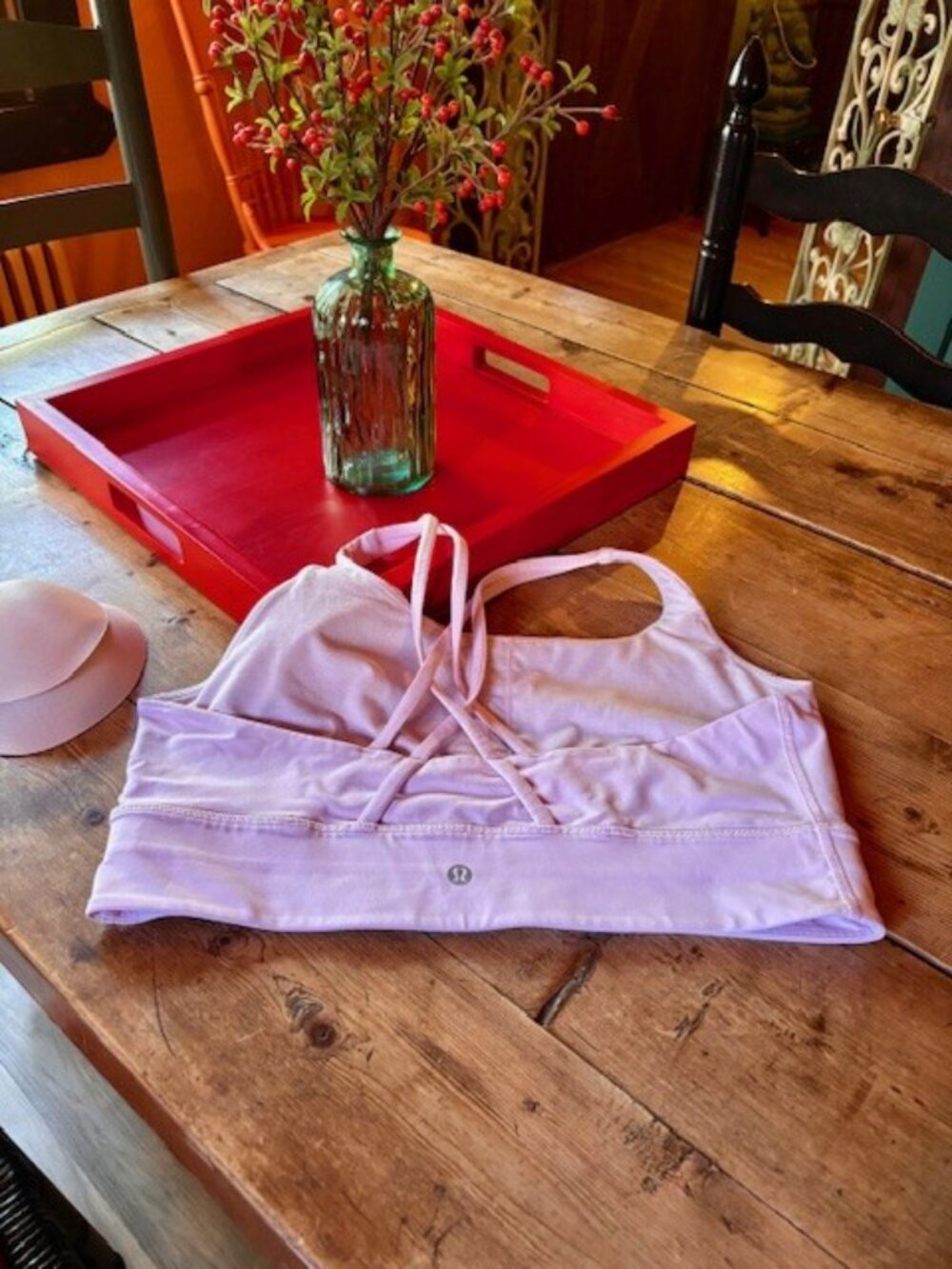 Lululemon Athletica Energy Longline Bra in Size 14 ~ Soft Pink - Picture 6 of 7